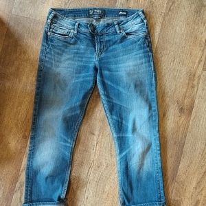 Silver capris jeans